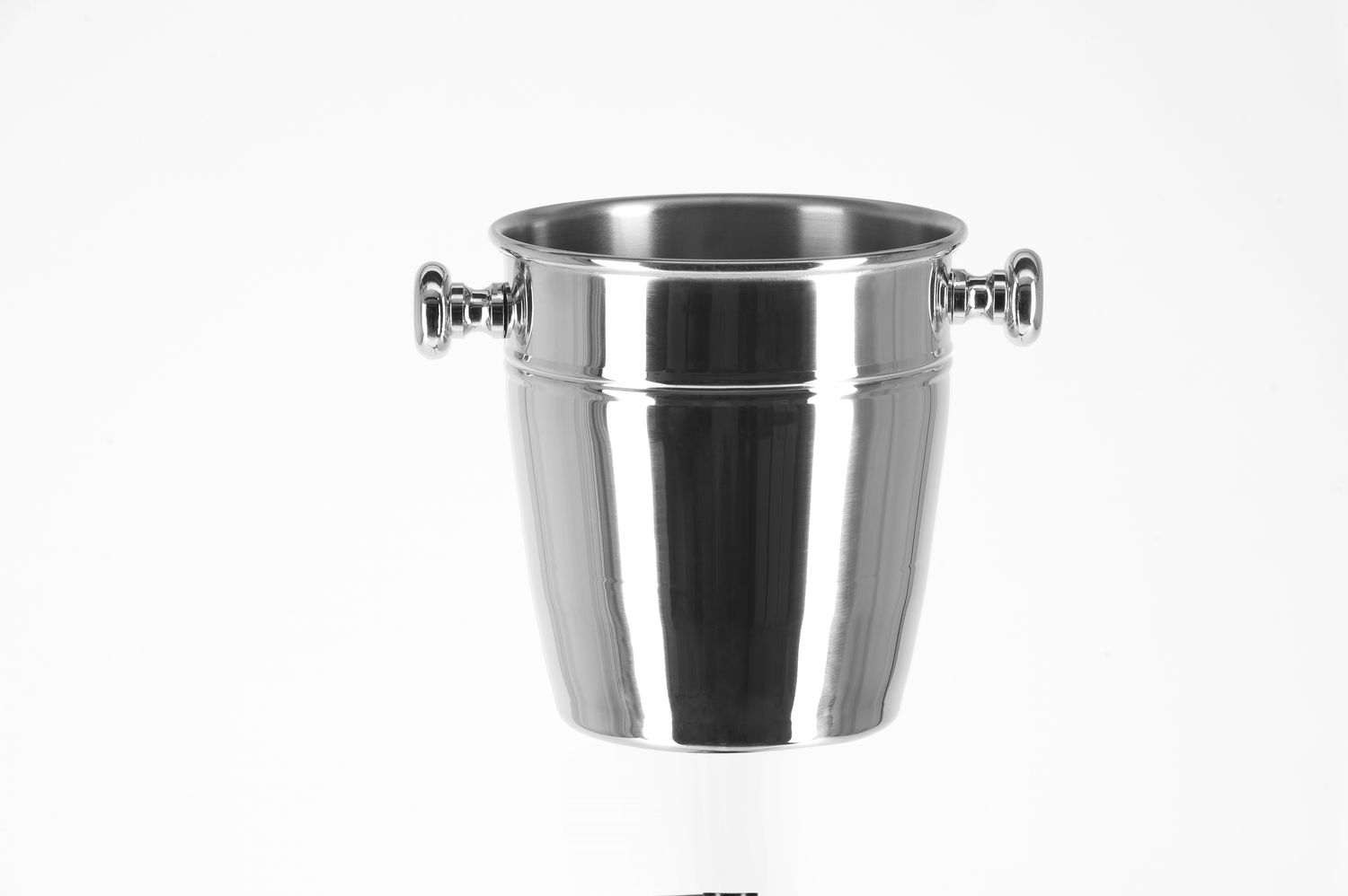 Small Polished Satin Stainless Steel Ice Bucket with Grid Tirolix