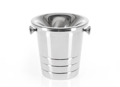 Sputacchiera acciaio con pomoli cromati 2038 - Tirolix Sputacchiera in acciaio inox con pomoli cromati e fasce decorative Tirolix