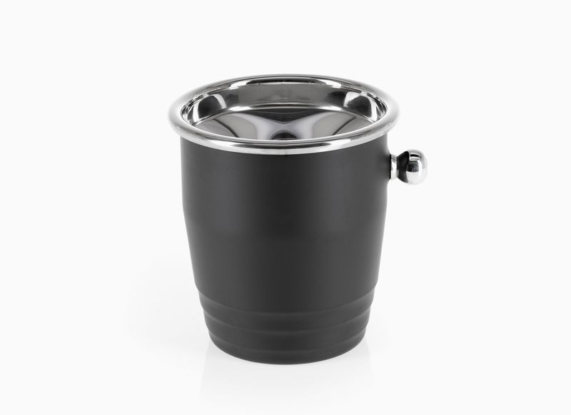 Matte Black Painted Aluminium Spittoon with Chrome Lid Tirolix