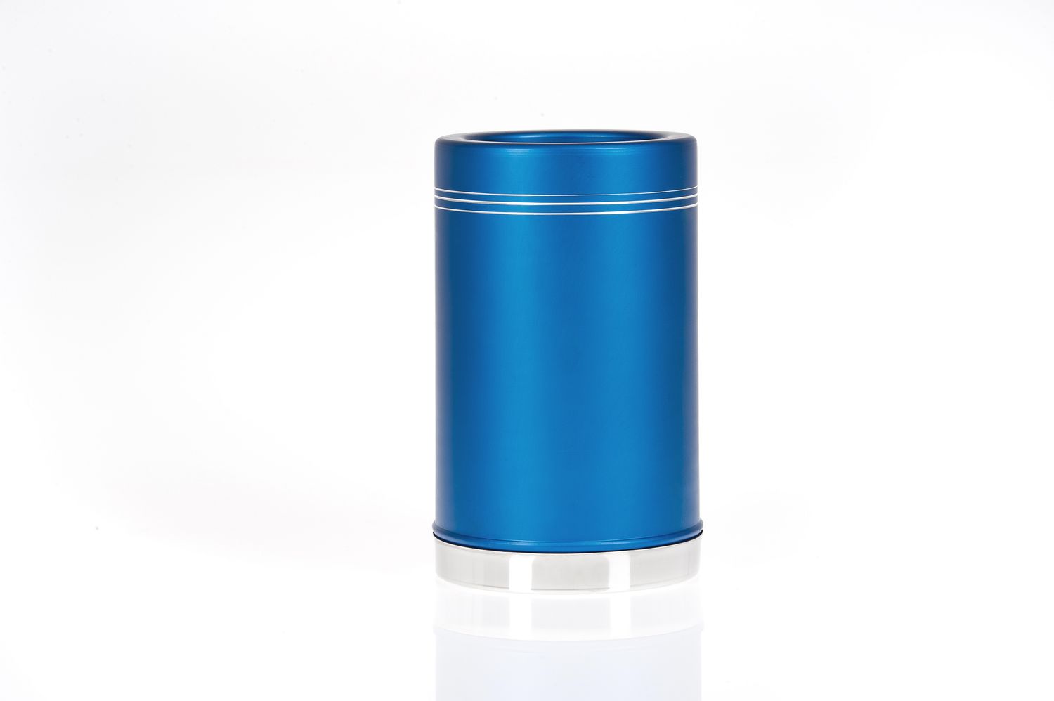 Painted Aluminium Thermal Bottle with Striped Design and Polished Base Tirolix