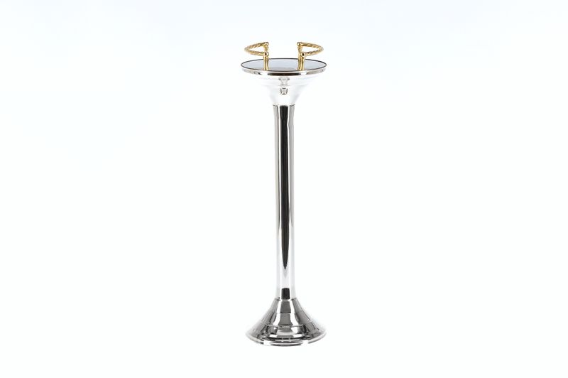 Polished Stainless Steel Bottle Cooler Stand with Brass Fittings Tirolix