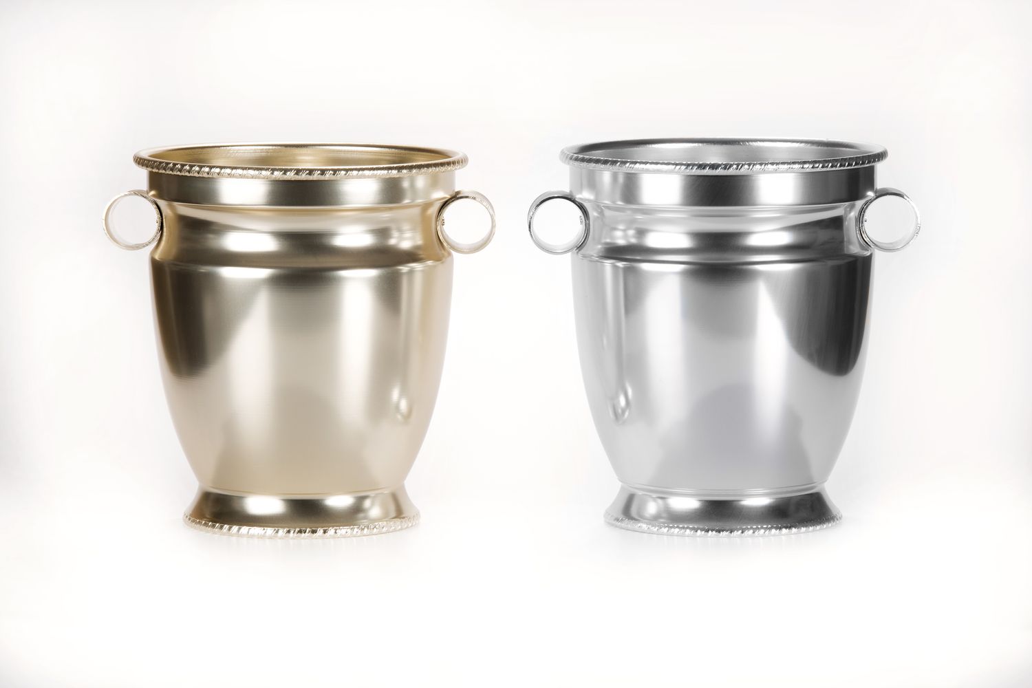 Tirolix - Silver Oxidized Aluminium Bottle Cooler with Rods for Horeca