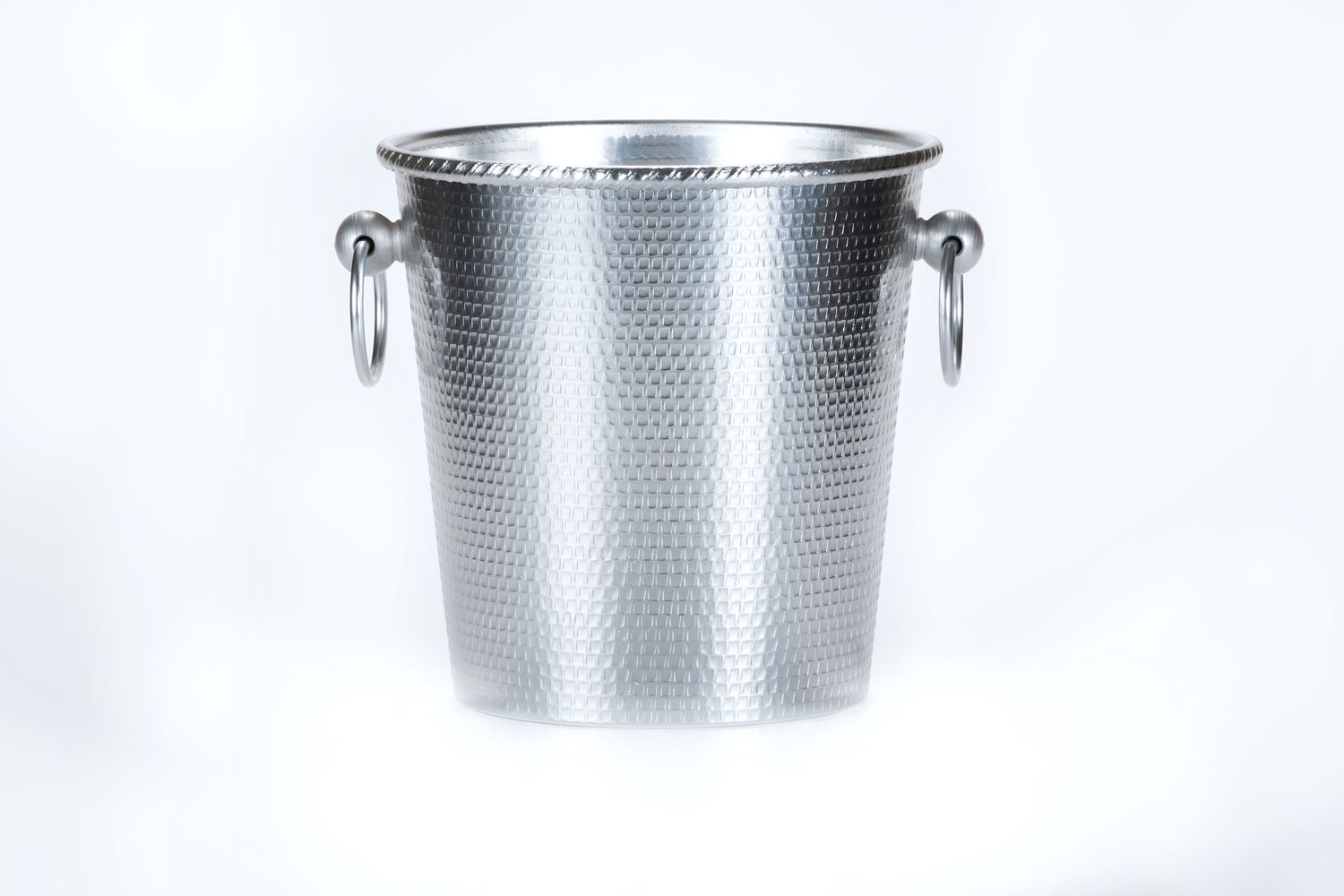 Tirolix - Hammered Oxidized Aluminium Bottle Cooler with Round Knobs and Rings for Horeca