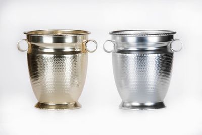 Secchiello alluminio ossidato martellato 123ARG - Tirolix Tirolix secchiello alluminio ossidato martellato argento con tondini horeca