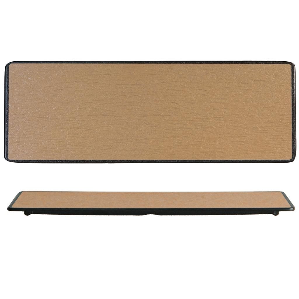 Piatto Rettangolare 38x11 cm Melamina Woody Beige Black - Tirolix Piatto 38x11 cm melamina Woody Beige Black Tirolix uso horeca