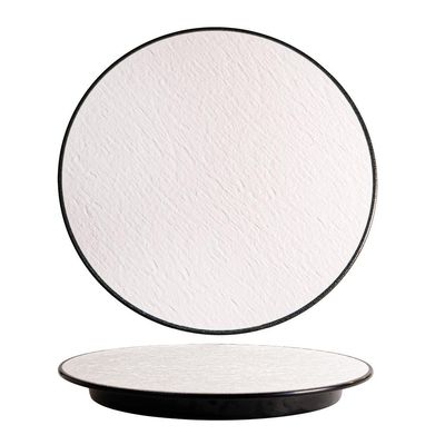 Piatto Tondo 30 cm Melamina Woody White Black - Tirolix Piatto 30 cm melamina Woody White Black Tirolix uso horeca