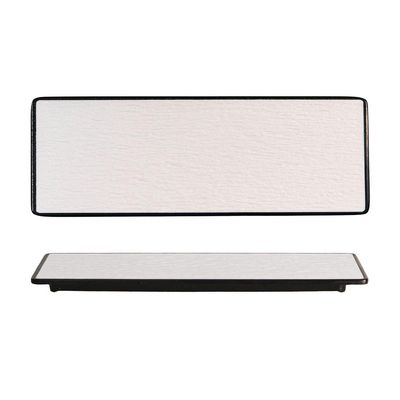 Teller 33x11 cm Melamin Woody White Black Tirolix horeca
