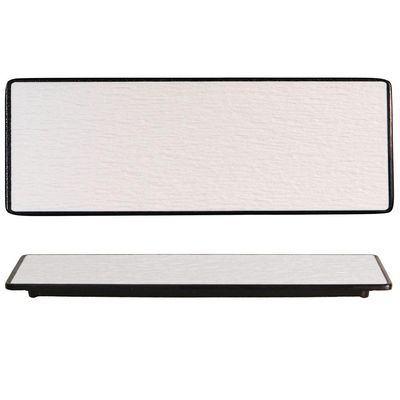 Plate 38x11 cm melamine Woody White Black Tirolix horeca use