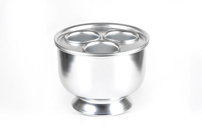 Tirolix Sektkühler Aluminium oxidiert Silber 3 Flaschen mit Deckel horeca