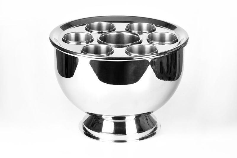 Tirolix steel champagne bowl with glacette and inserts horeca