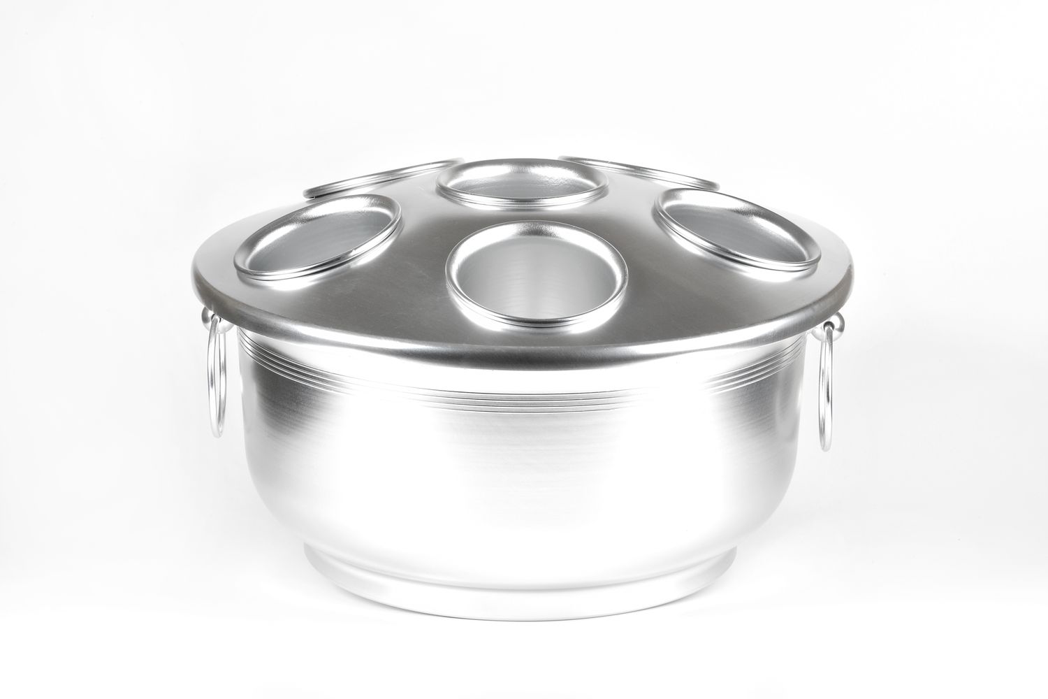 Tirolix oxidized aluminum champagne bowl silver 6 bottles without lid horeca