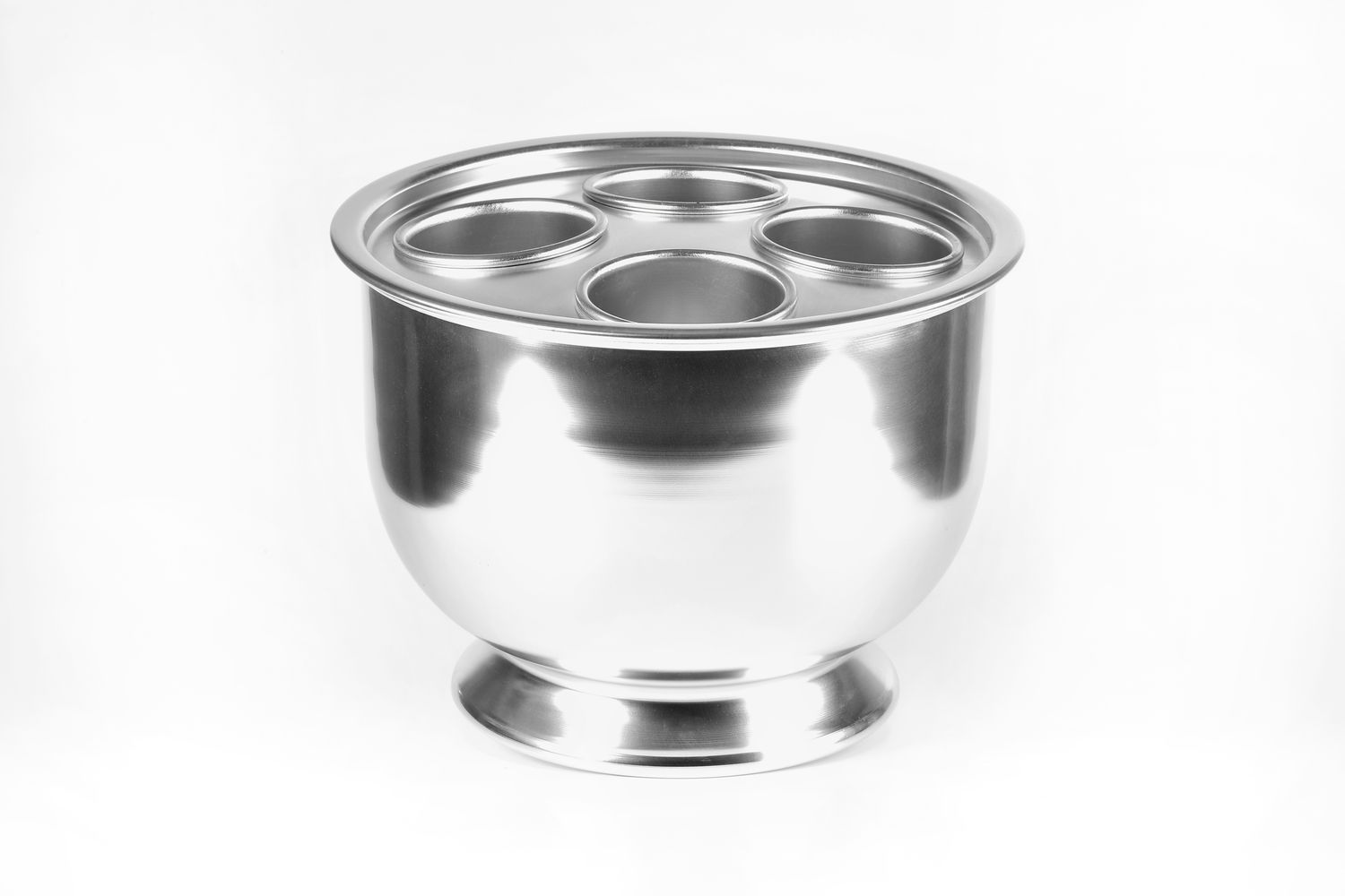 Tirolix oxidized aluminum champagne bowl 4 bottles with lid and holders horeca