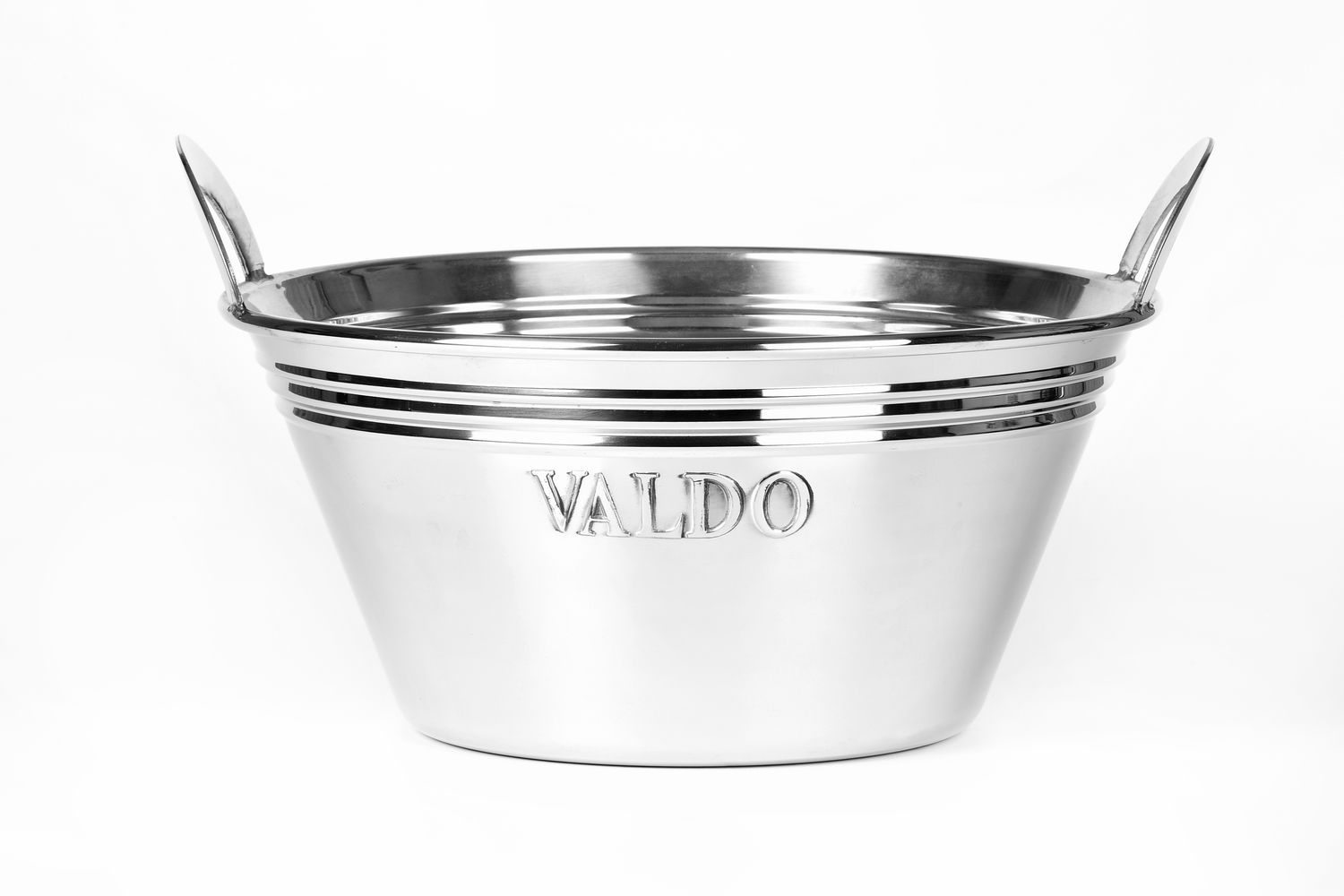 Tirolix steel champagne bowl smooth with handles 6 bottles horeca