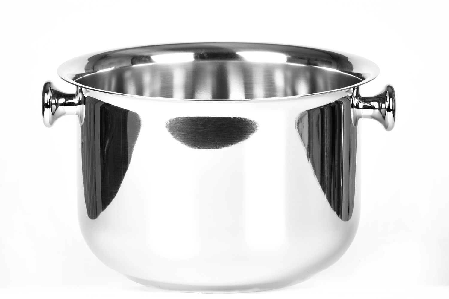 Tirolix polished stainless steel champagne bowl with chrome handles horeca