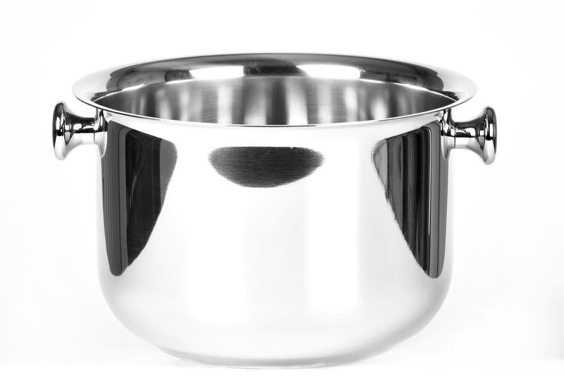 Tirolix polished stainless steel champagne bowl with chrome handles horeca