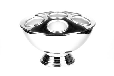 Tirolix steel champagne bowl polished with lid and inserts horeca