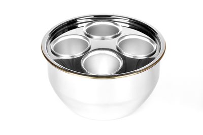 Tirolix Sektkuehler Edelstahl mit Deckel und Einsaetzen Gastro