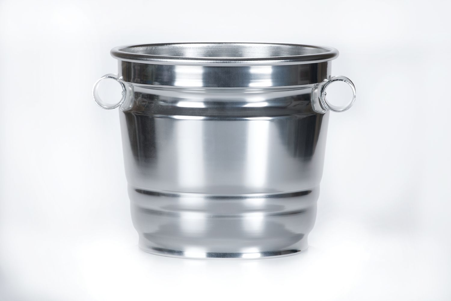 Tirolix large oxidized aluminum wine bucket silver with rods bottom diameter 200 mm horeca