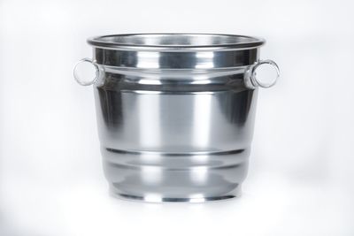 Tirolix large oxidized aluminum wine bucket silver with rods bottom diameter 200 mm horeca