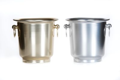 Tirolix Sektkühler Aluminium glatt oxidiert Gold mit runden Griffen horeca