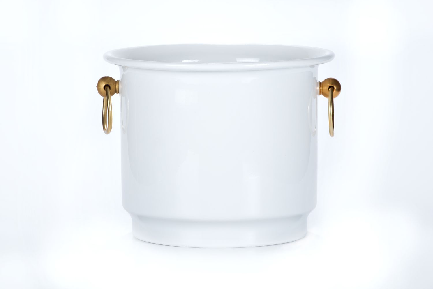 Tirolix large painted aluminum wine bucket white with round handles bottom diameter 180 mm horeca