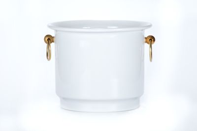 Tirolix großer Sektkühler Aluminium lackiert Weiß mit runden Griffen Durchmesser 180 mm horeca