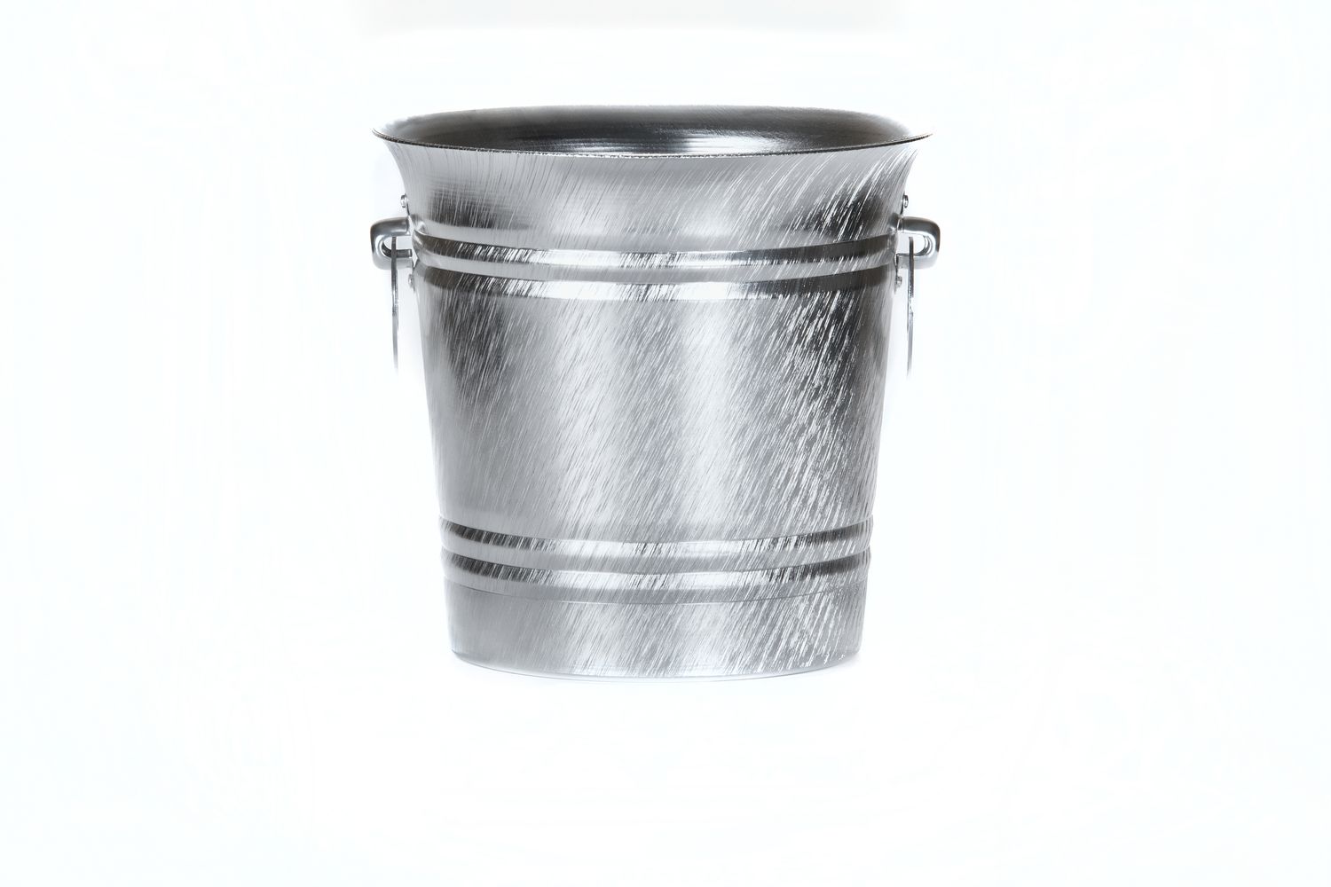 Tirolix oxidized aluminum wine bucket satin finish with slots and rings horeca