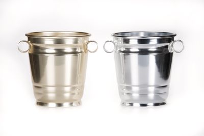 Tirolix oxidized aluminum wine bucket silver with rods bottom diameter 150 mm horeca