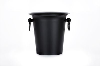 Tirolix black painted aluminum wine bucket without rim round handles 190 mm horeca