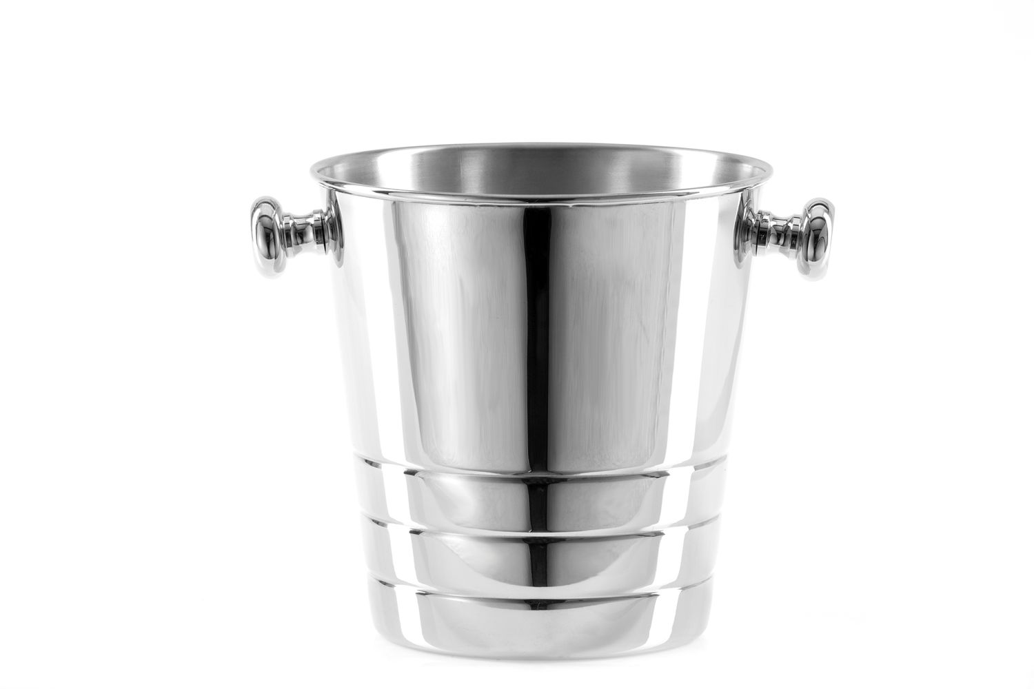 Tirolix polished stainless steel cooler with chrome knobs 1 bottle horeca