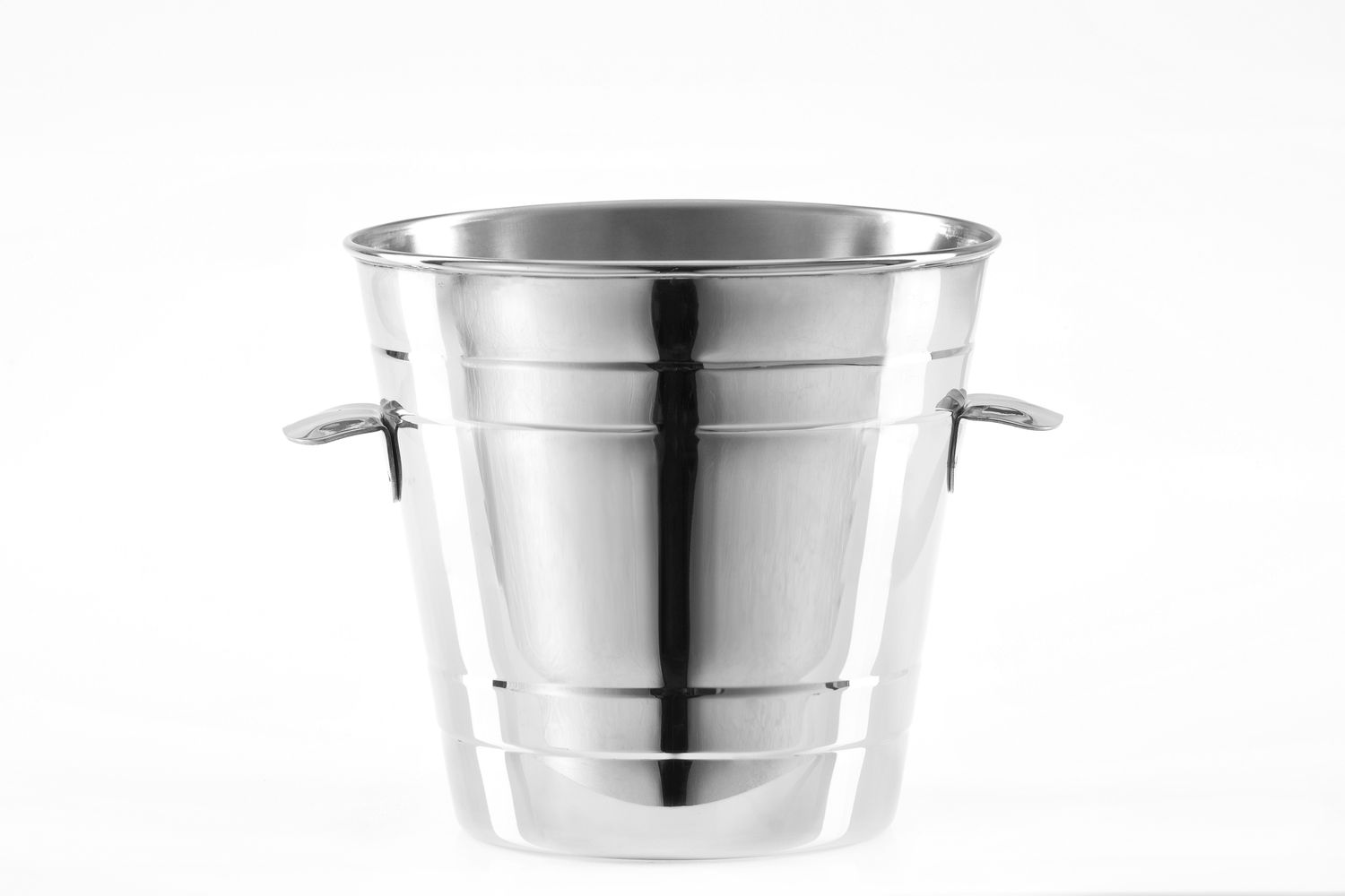 Tirolix oval stainless steel cooler with handles satin interior 1 bottle horeca