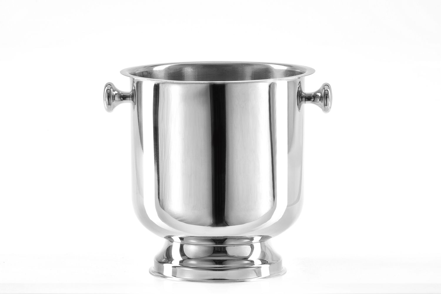 Secchiello Tirolix acciaio inox con base e pomoli cromati horeca