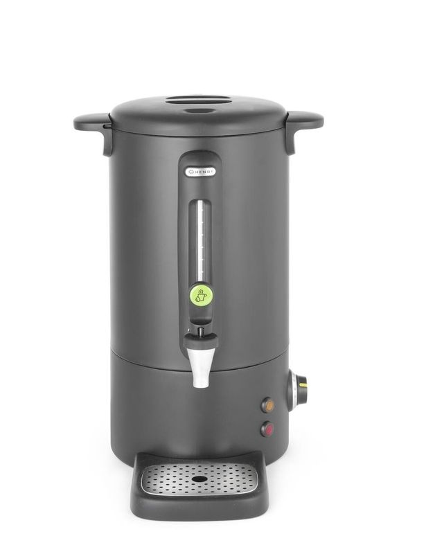 Black 9L stainless steel hot beverage boiler with drip-free tap Tirolix