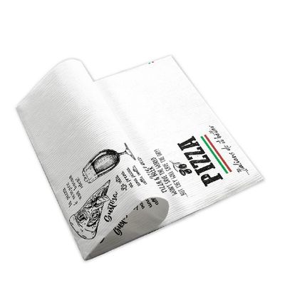 Margherita white 40x40 tissue napkin with pizza print for horeca