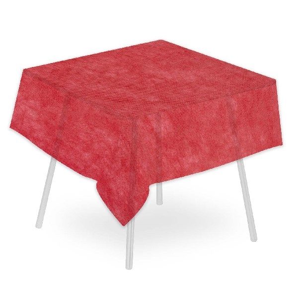Airspun red tablecloth 160x160 with technical stable material for horeca use
