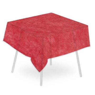 Airspun red tablecloth 160x160 with technical stable material for horeca use
