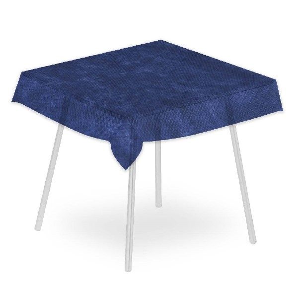 Airspun blue tablecloth 120x120 Packservice with technical stable material for horeca
