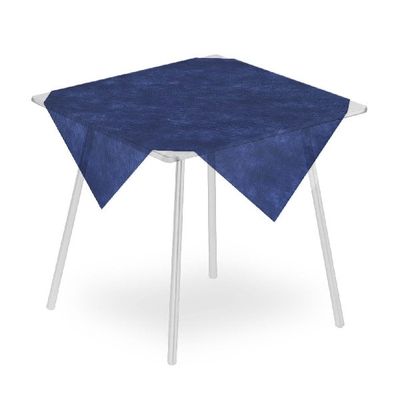 Airspun blue tablecloth 100x100 Packservice with technical stable material for horeca
