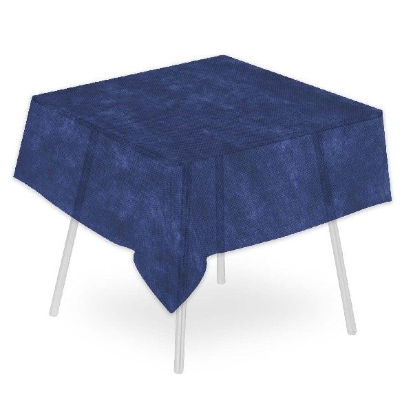 Airspun blue tablecloth 160x160 Packservice with technical stable material for horeca
