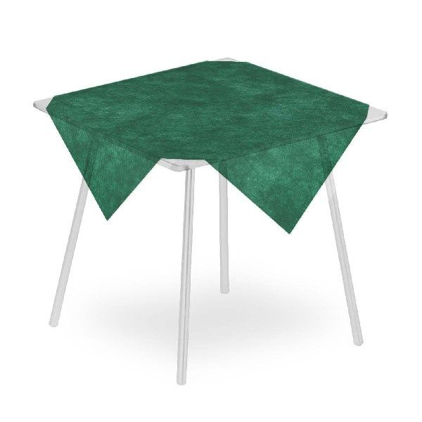 Airspun green tablecloth 100x100 Packservice with technical stable material for horeca
