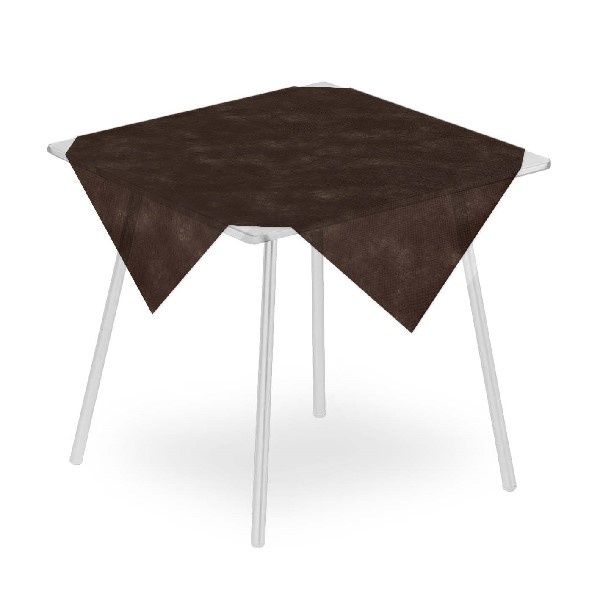 Airspun brown tablecloth 100x100 Packservice with technical stable material for horeca
