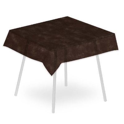 Airspun brown tablecloth 140x140 Packservice with technical stable material for horeca
