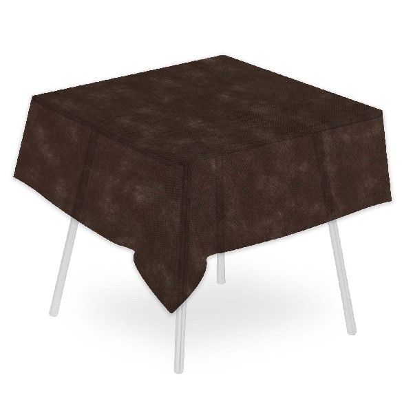 Airspun brown tablecloth 160x160 Packservice with technical stable material for horeca
