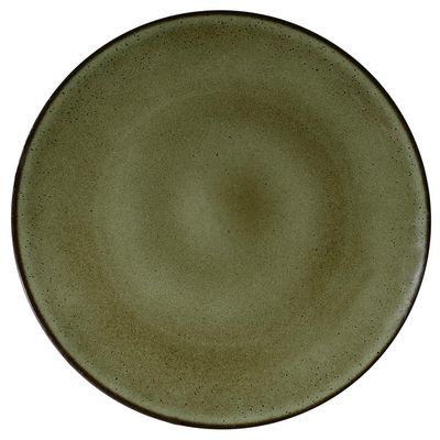 Piatto piano 32 cm Saturno Ambitious verde in porcellana per horeca