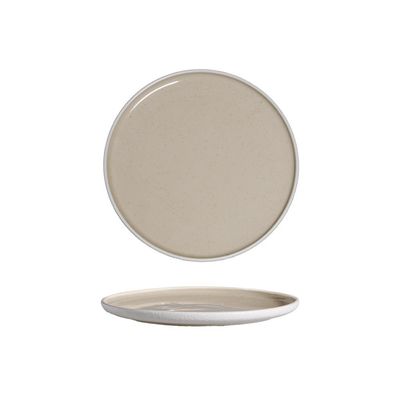 Tirolix Sandy Beige ceramic flat plate 15.5 cm for horeca use