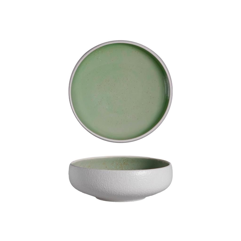 Tirolix Sandy Verde 10 cm stoneware bowl for professional horeca use
