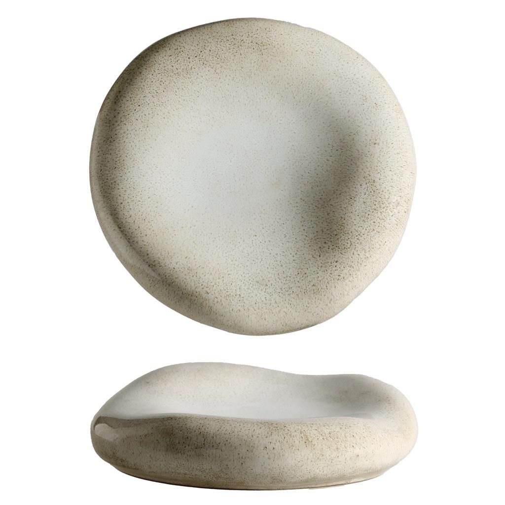 Tirolix stone grey 16.5 cm stoneware cushion plate for horeca