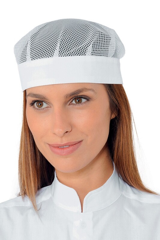 Isacco bob hat with mesh polycotton 195 g/m2 for horeca kitchen use