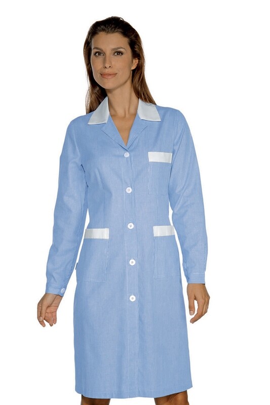 Isacco Positano coat cotton piquet 140 g/m2 long sleeve horeca