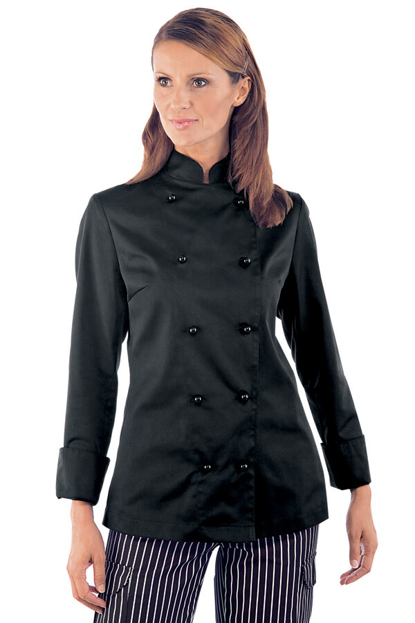 Isacco lady chef jacket safety buttons 195 g/m2 horeca